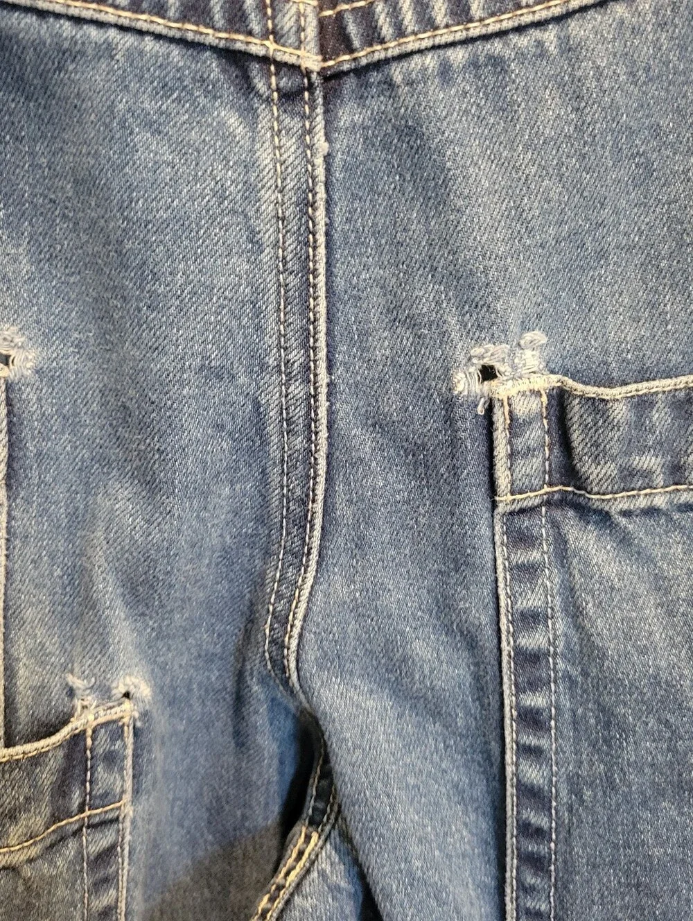 A.LAB Mega Rave 26 Inch Wide Leg Blue Jeans Size 30 Embroidered Cartoon Raver